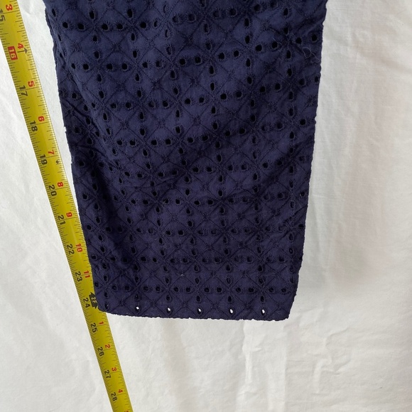 Merona Pants - Navy - Floral Eyelet Lace - Crop Ankle - Women/Juniors - Size: 14 - Picture 11 of 14